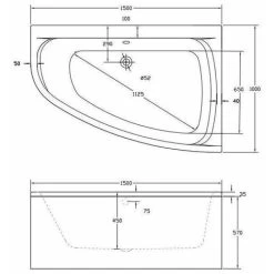 Affine Operette Corner Bath Right Hand With Panel -Comfort Bathroom Store 8756336 4