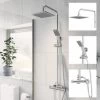 Bathroom Thermostatic Mixer Shower Set Square Chrome Twin Head Exposed Valve -Comfort Bathroom Store 8756408 1