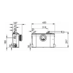 Saniflo Sanislim Macerator Pump- 1054/1 9 Saniflo Sanislim Macerator Pump- 1054/1 -Comfort Bathroom Store 8756680 3