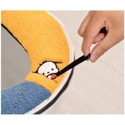 Toilet Mat Warm Winter Toilet Mat Protection Shaped Toilet Cover Yellow + Blue Toilet Cover -Comfort Bathroom Store 87597650 4