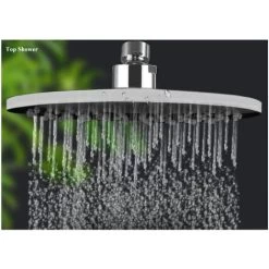 Overhead Shower, 8 Inch High Pressure Shower Head, Adjustable Angle And Anti-collocge Silicone Nozzles -Comfort Bathroom Store 87612319 3