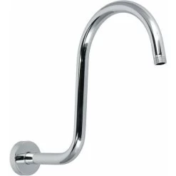 Shaped Shower Arm, Gooseneck Shower Arm Extension Heavy Duty Solid Stainless Steel Hose Replacement For Bathroom Shower Head (Shower Arm Plated)