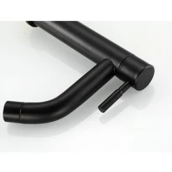 Matte Faucet Black Stainless Steel Basin Single Cold Water Tap For Home Kitchen Room Use, G1/2in Male Thread(Curved Mouth) -Comfort Bathroom Store 87632461 3