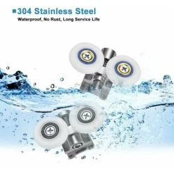 Shower Door Rollers 26mm Double Sliding Shower Door Roller Rustproof Shower Door Rollers Shower Enclosure Roller For 6-8mm Glass Door,2 Pairs -Comfort Bathroom Store 87637626 4