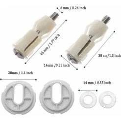 Toilet Expansion Screws Toilet Seat Fixing Screws Toilet Seat Screw Fixing With Screws Replacement Parts For Fits Most Toilets,Easy Assembly(White)8PCS -Comfort Bathroom Store 87646163 2