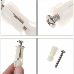Toilet Expansion Screws Toilet Seat Fixing Screws Toilet Seat Screw Fixing With Screws Replacement Parts For Fits Most Toilets,Easy Assembly(White)8PCS -Comfort Bathroom Store 87646163 3