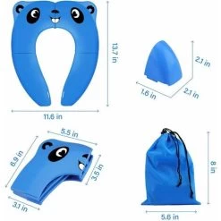 Upgraded Portable Potty Seat With Splash Guard For Toddler, Foldable Travel Seat With Carry Bag, Non-Slip Pads Toddler Training Seat Covers -Comfort Bathroom Store 87855217 5