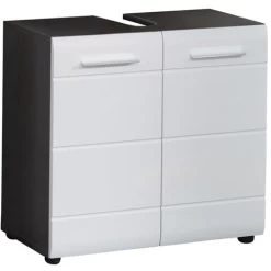 Sink Vanity Unit Line White And Smokey Silver Trendteam