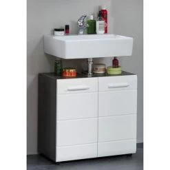 Sink Vanity Unit Line White And Smokey Silver Trendteam -Comfort Bathroom Store 87874066 3