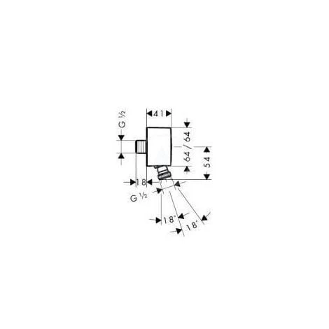 Hansgrohe Fixfit Wall Outlet With Non-return Valve And Pivot Joint (27414000) 4 Hansgrohe Fixfit Wall Outlet With Non-return Valve And Pivot Joint (27414000) - Image 2