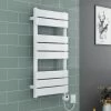 WarmeHaus Juva Flat Panel Dual Fuel Electric Thermostatic Heated Towel Rail Radiator 800x450mm White With 300W LCD White Electric Element -Comfort Bathroom Store 8828898 1