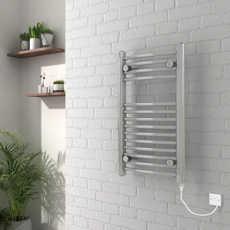 WarmeHaus Vienna Curved Electric Heated Towel Rail 150W - 700x400mm - Chrome 5 WarmeHaus Vienna Curved Electric Heated Towel Rail 150W - 700x400mm - Chrome - Image 3