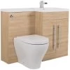 Calm Light Oak Right Hand Combination Vanity Unit Set With CordobaToilet