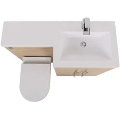 Calm Light Oak Right Hand Combination Vanity Unit Set With CordobaToilet -Comfort Bathroom Store 8828977 4