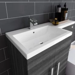 Calm Grey Left Hand Combination Vanity Unit Set With Cordoba Toilet 10 Calm Grey Left Hand Combination Vanity Unit Set With Cordoba Toilet -Comfort Bathroom Store 8829005 4