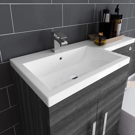 Calm Grey Left Hand Combination Vanity Unit Set With Cordoba Toilet 6 Calm Grey Left Hand Combination Vanity Unit Set With Cordoba Toilet - Image 4