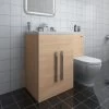 Calm Light Oak Left Hand Combination Vanity Unit Set With Cordoba Toilet