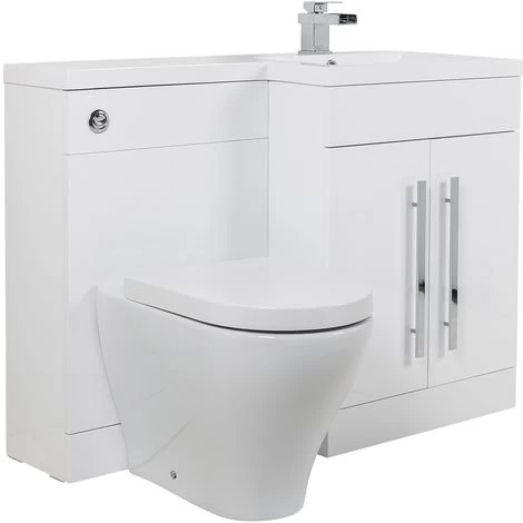 Calm White Right Hand Combination Vanity Unit Set With Cordoba Toilet 7 Calm White Right Hand Combination Vanity Unit Set With Cordoba Toilet - Image 5