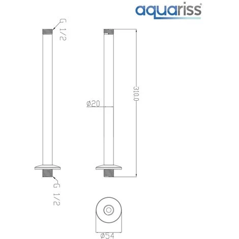 Aquariss Brass Round Ceiling Shower Arm - Chrome 4 Aquariss Brass Round Ceiling Shower Arm - Chrome - Image 2