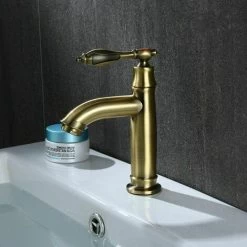 European Antique Copper Basin Faucet Retro Basin Faucet Green Bronze Faucet Single Cold Water Faucet 8 European Antique Copper Basin Faucet Retro Basin Faucet Green Bronze Faucet Single Cold Water Faucet -Comfort Bathroom Store 88294662 3