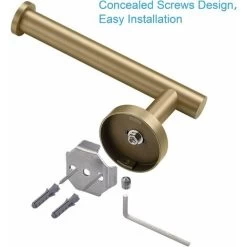 Toilet Paper Holder SUS304 Stainless Steel Brushed Gold Toilet Paper Holder, Modern Round Toilet Roll Holder, Wall Mount, 5 Inch Bathroom Toilet Roll Dispenser TP Holder For Kitchen Bathroom 11 Toilet Paper Holder SUS304 Stainless Steel Brushed Gold Toilet Paper Holder, Modern Round Toilet Roll Holder, Wall Mount, 5 Inch Bathroom Toilet Roll Dispenser TP Holder For Kitchen Bathroom -Comfort Bathroom Store 88294939 5