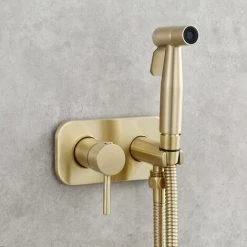 Stainless Steel Hand Shower Toilet Portable Bidet Kit Hot And Cold Water Shower Hose Bidet Toilet Complete Kit, Brushed Gold, WS024J2F2 -Comfort Bathroom Store 88295418 2