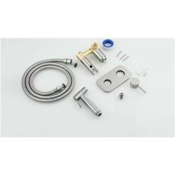 Toilet Spray Kit，Toilet Bidet Spray,Bidet Shower Sprayer Kit Brass Mixer Tap Wall Mounted Hand Shower Silver -Comfort Bathroom Store 88295794 5