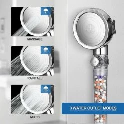 Shower Head Shower Head Anti-Limestone Filtering 3 Modes Water Saving Shower Head Universal High Pressure Hand Shower -Comfort Bathroom Store 88295813 4