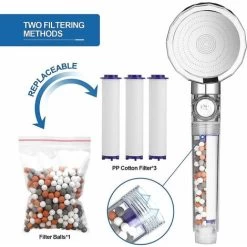 Shower Head Shower Head Anti-Limestone Filtering 3 Modes Water Saving Shower Head Universal High Pressure Hand Shower -Comfort Bathroom Store 88295813 5
