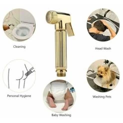 Toilet Shower Bidet Portable Wall Mounted Spray/Spray Head/Hand Shower Gold -Comfort Bathroom Store 88296234 4