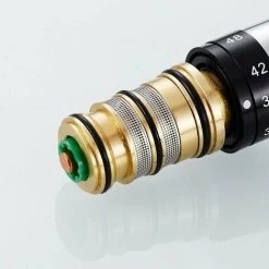 Chrome Thermostatic Shower Faucet Replacement Cartridge，One Piece All Copper Thermostatic Faucet Valve Core Temperature Sensor，Lilaris -Comfort Bathroom Store 88298638 4