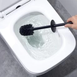 Black Wall Hung Toilet Wall Mount Toilet Brush Toilet Brush Toilet Brush Black Toilet Brush 304 Stainless Steel -Comfort Bathroom Store 88298738 3