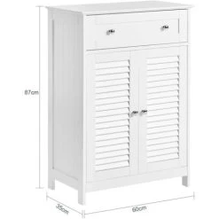 SoBuy White Storage Cabinet Cupboard With Drawer And Shutter Doors,FRG238-W -Comfort Bathroom Store 8842897 4