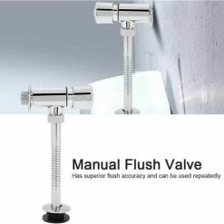 Urinal Flush Valve Chrome Urinal Flush Valve Wall Mount Button Type Exposed Cabinet Manual Delay Auto Shut Off For Bathroom Toilet -Comfort Bathroom Store 88616774 3