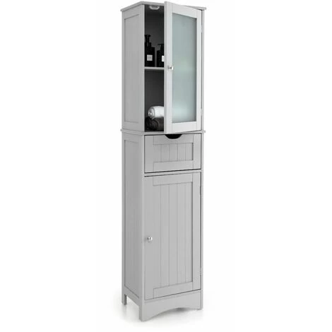 Bathroom Tall Cabinet Slim Freestanding Storage Organizer Cupboard 2 Doors 3 Bathroom Tall Cabinet Slim Freestanding Storage Organizer Cupboard 2 Doors