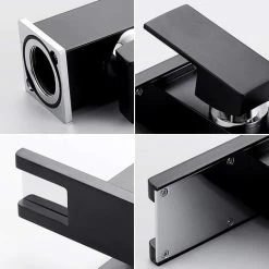 Waterfall LED Bathroom Mixer, Black Gold Low 8 Waterfall LED Bathroom Mixer, Black Gold Low -Comfort Bathroom Store 88792290 3