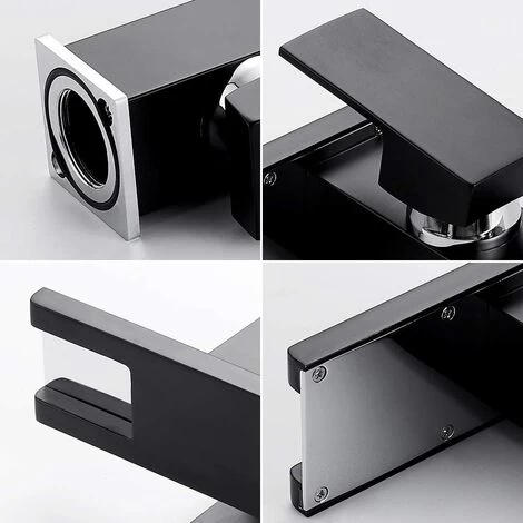 Waterfall LED Bathroom Mixer, Black Gold Low 5 Waterfall LED Bathroom Mixer, Black Gold Low - Image 3