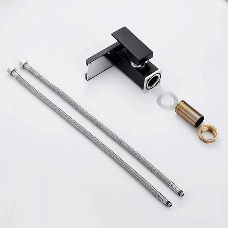 Waterfall LED Bathroom Mixer, Black Gold Low 6 Waterfall LED Bathroom Mixer, Black Gold Low - Image 4