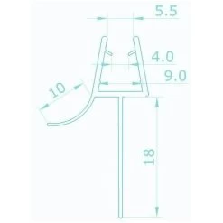 SKY Bath Shower Screen Door Seal Strip For 8mm Glass Thickness 18mm Seals Gap (Type 2) -Comfort Bathroom Store 88805090 3