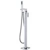 Modern Waterfall Floorstanding Bath Shower Mixer - Chrome -Comfort Bathroom Store 88914757 1