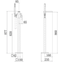 Modern Waterfall Floorstanding Bath Shower Mixer - Chrome 5 Modern Waterfall Floorstanding Bath Shower Mixer - Chrome -Comfort Bathroom Store 88914757 2