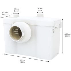 Sanitary Macerator Pump 600W WC With Repair Panel And Security Alarm For Toilet, Sink, And Bathtub -Comfort Bathroom Store 8899037 3