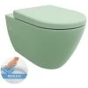 LIVEA Bello Wall Hung Toilet Bowl Without Rim + Soft-close Seat, Mint Green (GreenBello)
