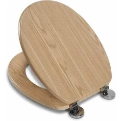 Croydex Flexi-Fix Geneva Top & Bottom Fix Toilet Seat, Oak Effect -Comfort Bathroom Store 8917712 3