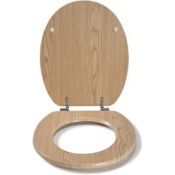 Croydex Flexi-Fix Geneva Top & Bottom Fix Toilet Seat, Oak Effect -Comfort Bathroom Store 8917712 4
