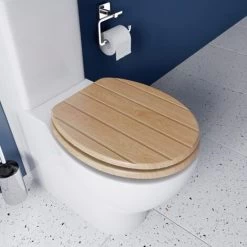 Croydex Flexi-Fix Geneva Top & Bottom Fix Toilet Seat, Oak Effect -Comfort Bathroom Store 8917712 5