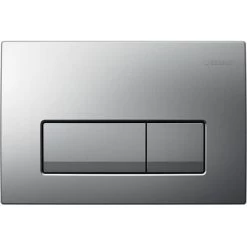 Geberit Delta 50 Flush Plate For Dual Flush, Matt Chrome (115.119.46.1)
