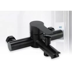 HIASDFLS Robinet De Douche En Acier Inoxydable Laqué, Mitigeur Eau Chaude Et Froide Noir -B -Comfort Bathroom Store 89422364 4