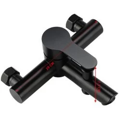 HIASDFLS Robinet De Douche En Acier Inoxydable Laqué, Mitigeur Eau Chaude Et Froide Noir -B -Comfort Bathroom Store 89422364 5