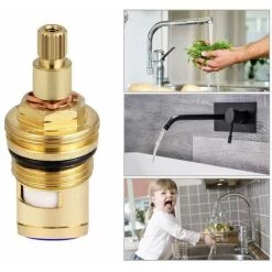 4 Pcs Brass Ceramic Disc Faucet Replacement Ceramic Cartridge Universal Ceramic Brass Cartridge Faucet Kitchen Faucet(Red Blue) -Comfort Bathroom Store 89791569 4